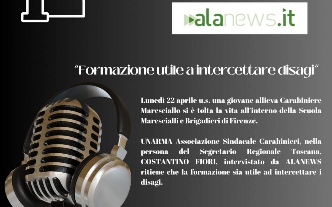 Carabiniera suicida a Firenze, Unarma: “Formazione utile a intercettare disagi”