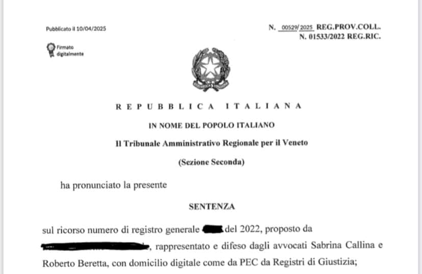 “Un’altra vittoria per il nostro studio legale: Motta Gnesi Beretta”