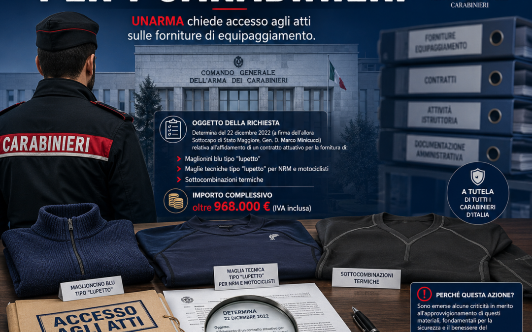 UNARMA FA ACCESSO AGLI ATTI SULLE POLO