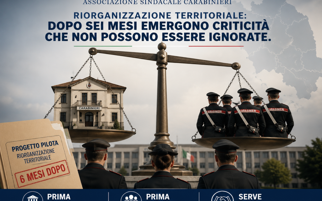 Oggetto: Criticità legate al Progetto Pilota di Riorganizzazione Territoriale – Legione Marche a distanza di 6 mesi