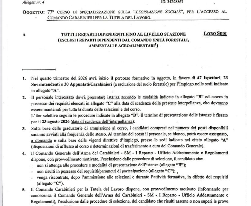 Interpellanza 77° Corso “Legislazione Sociale”: UNARMA segnala criticità procedurali e profili di antieconomicità