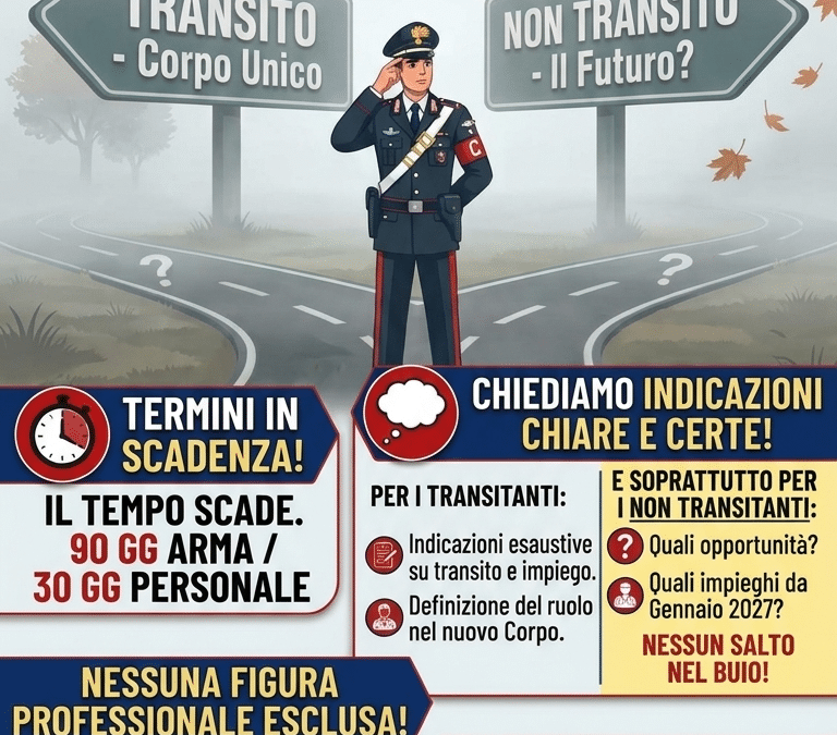 OGGETTO: RIFORMA DELLA SANITÀ MILITARE – DISPOSIZIONI AL TRANSITO