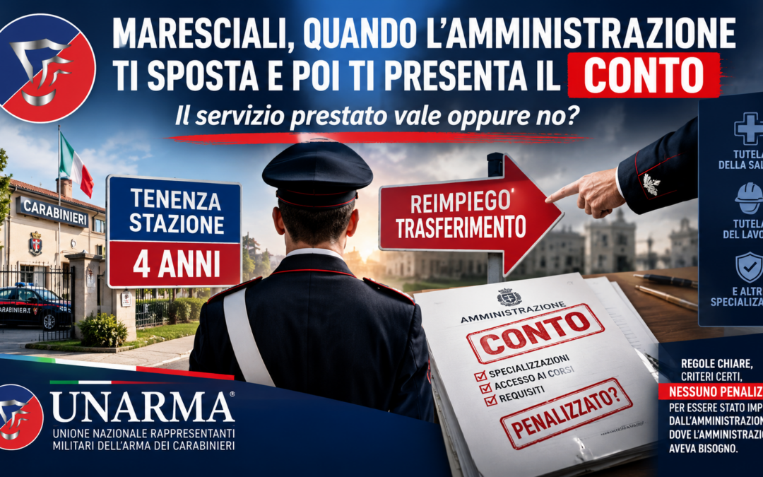 OGGETTO: Richiesta chiarimenti in merito ai Marescialli provenienti dal corso triennale con obbligo di impiego pressoTenenze e Stazioni.